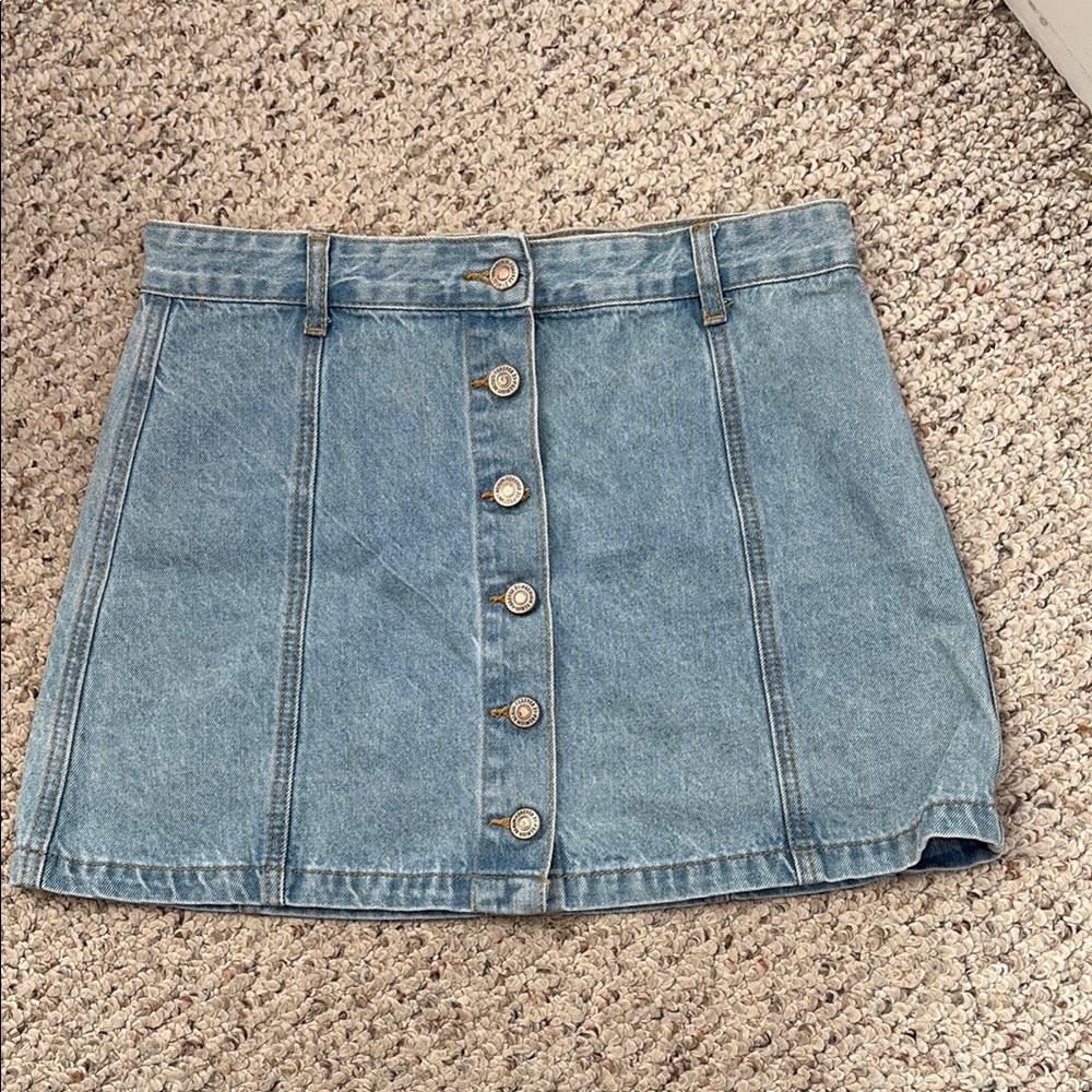 Forever 21 Light Blue Denim Mini Skirt Y2K 90’s Grunge Size:28 Coachella